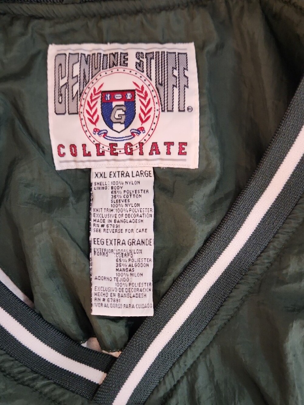 Men's Green 'STATE' Pullover Bomber Jacket - XXL - Picture 4 of 4